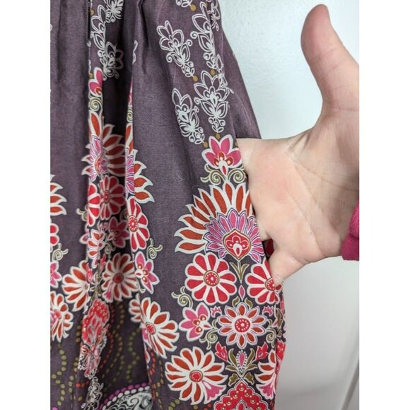 Coldwater Creek Dress Size 14 PETITE Boho Fairy Moroccan Floral Knee Flowy Hippy - Picture 5 of 5